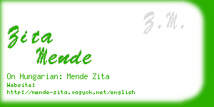 zita mende business card